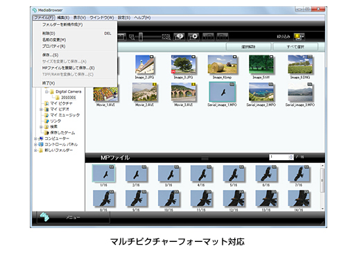 マルチピクチャーフォーマット対応画面イメージ